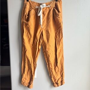 Aritzia Wilfred Allant Linen Blend Pants Orange Drawstring Coastal Summer Chic